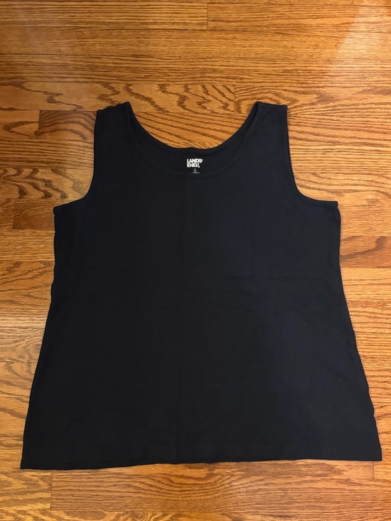 Lands' End Tops - Lands' End Women's Black Sleeveless Tank Top Size Large Layering Essential